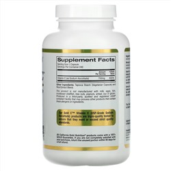 California Gold Nutrition, буферизованный витамин C в капсулах, 750 мг, 240 растительных капсул
