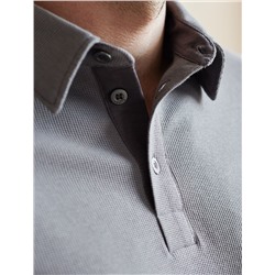 Футболка-поло из фактурного трикотажа