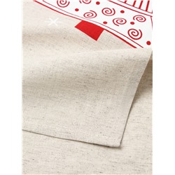 Полотенце «Ёлочки красные», 39×60 см, 160 г/м, лён 50%, хлопок 50%