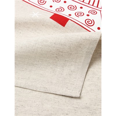 Полотенце «Ёлочки красные», 39×60 см, 160 г/м, лён 50%, хлопок 50%