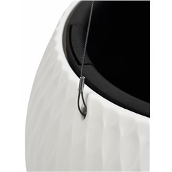 Кашпо для цветов «Жемчужина», 4 л, d=29 см, h=19.5 см, пластик, со вставкой, подвесное, белое