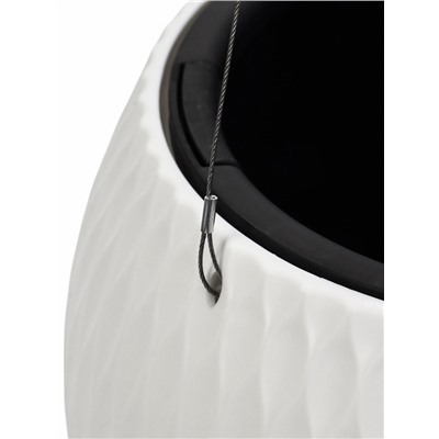 Кашпо для цветов «Жемчужина», 4 л, d=29 см, h=19.5 см, пластик, со вставкой, подвесное, белое