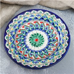 Тарелка узбекская Риштанская Керамика «Цветы», d=17 см, МИКС