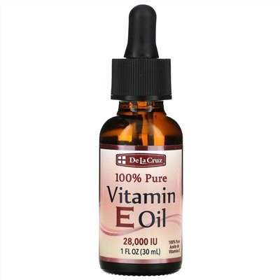 De La Cruz, 100% Pure Vitamin E Oil, 28,000 IU, 1 fl oz (30 ml)