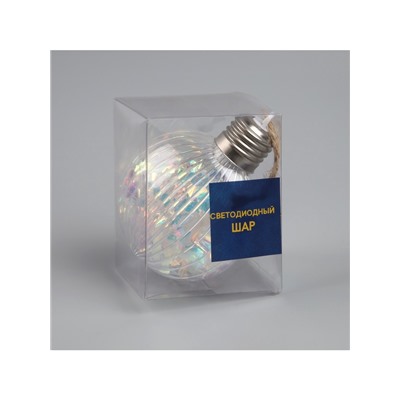 Ёлочный шар «Ретро шар», 8×10.5 см, 5 LED, от батареек LR44×3, свечение тёплое белое