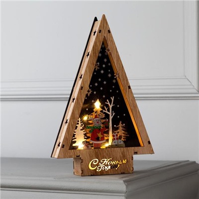 Светодиодная фигура «Новогодний олень» 19×30×4.5 см, дерево, батарейки АААх2 (не в комплекте), свечение тёплое белое