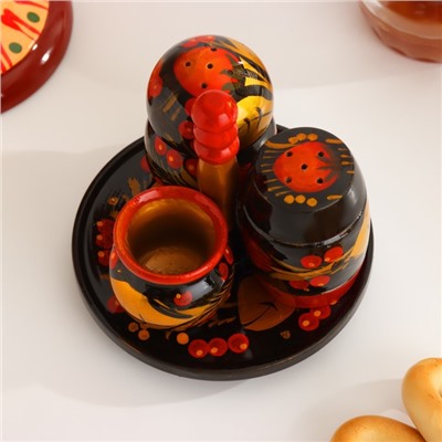 Набор для специй дерево «Ягодка», 4 предмета, хохлома