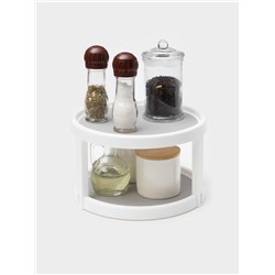 Подставка вращающаяся 2-х ярусная Griten, с силиконовой вставкой, d=25 см, белая