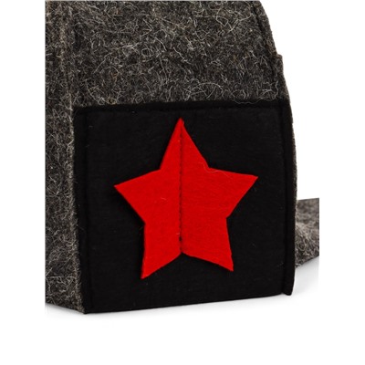 Шапка для бани и сауны «Танкист», полиэфир 70%, шерсть 30%