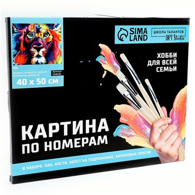 Картина по номерам на холсте с подрамником «Лев», 40×50 см