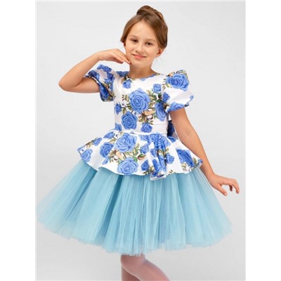 Платье нарядное для девочки SP2010 (Голубой)