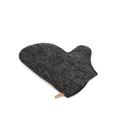 Рукавица для бани и сауны «Русские традиции», шерсть 50%, полиэфир 50%, серая