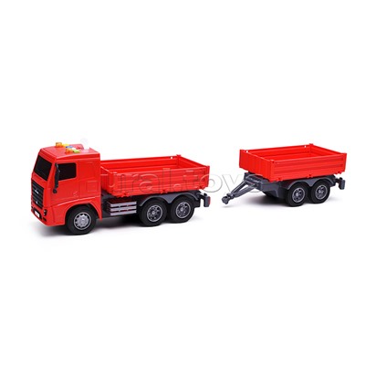 МАЗ, автомобиль бортовой с прицепом инерционный (со светом и звуком) (в коробке)