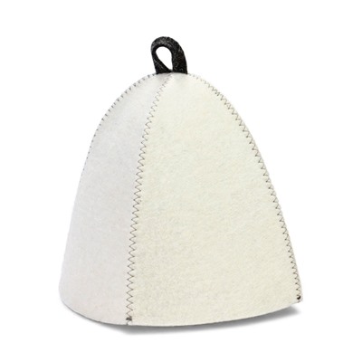 Шапка для бани и сауны «Берёзки и небо», полиэфир, шерсть, белая