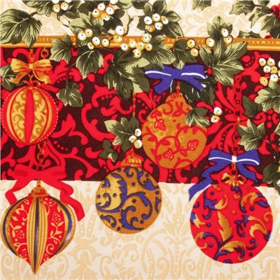 Скатерть новогодняя «Доляна. Ёлочные игрушки», 110×145 см, 100% п/э