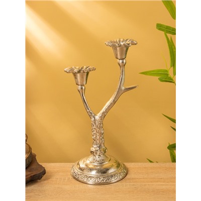 Подсвечник на 2 свечи «Дуэт», 12×15×29 см, алюминий