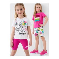 Брюки трикотажные для девочек (легинсы укороченные), 2 пары в комплекте PLAYTODAY, 1240210