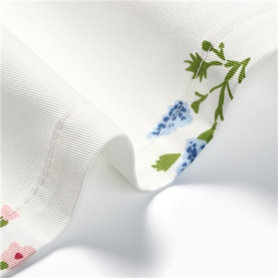 Дорожка на стол Этель «Цветочек» 40×146 см, саржа 190 г/м², 100% хлопок, белая