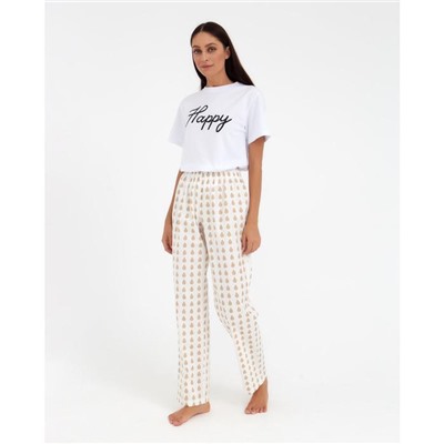 Брюки домашние женские KAFTAN Drops, размер 44-46, белые