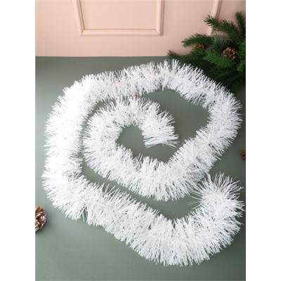 Мишура Белая 2 м диаметр 9 см / NGA-01 /уп 10/600/