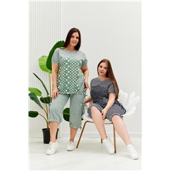 Костюм 9204 (Полоса горох хаки)