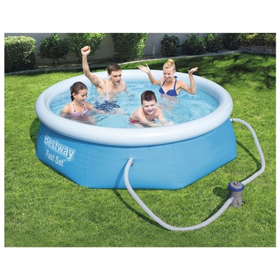 Бассейн надувной Fast Set, 244×66 см, фильтр-насос, от 6 лет, 57268 Bestway