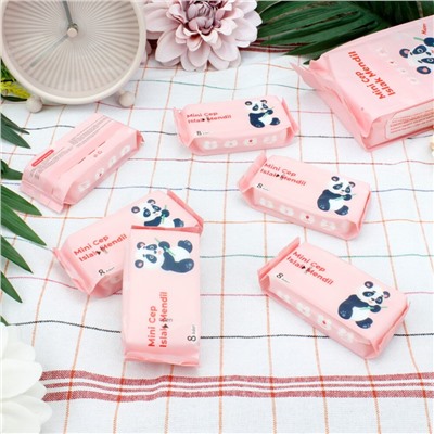 Влажные мини-салфетки для мам и малышей, панда розовые 64 шт