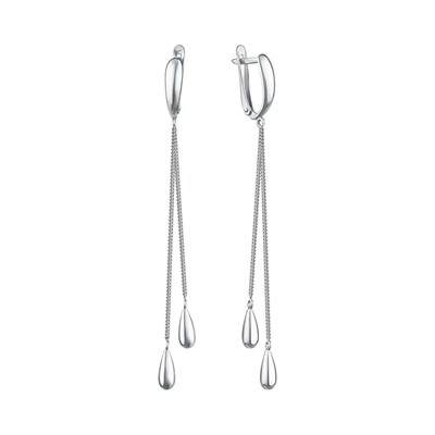 Серьги из серебра без вставки, Л-26373