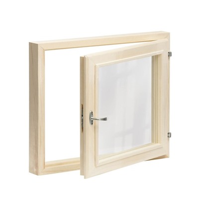 Окно для бани, 50×60 см, двойное стекло, липа