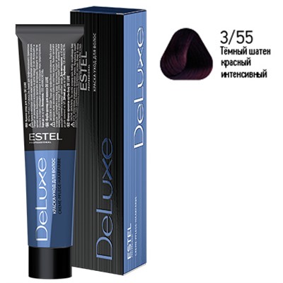 ЭстельDeLuxe Крем-краска для волос 3/55 Темный шатен красный интенсивный 60 мл