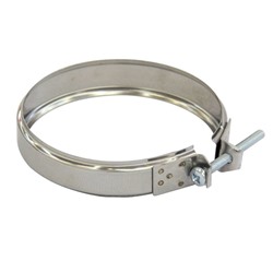 Хомут обжимной для дымоходной трубы «УМК», d=80 мм, нержавеющая сталь 0.5 мм