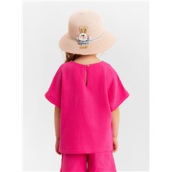 Футболка для девочки из муслина KAFTAN, розовая, рост 104 см