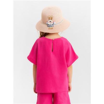 Футболка для девочки из муслина KAFTAN, розовая, рост 104 см