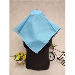 Платок косынка на голову и шею, хлопок, цвет голубой