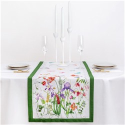 Дорожка на стол «Луговые цветы», 40×146 см±3 см, 100% хлопок, саржа 190 г/м²
