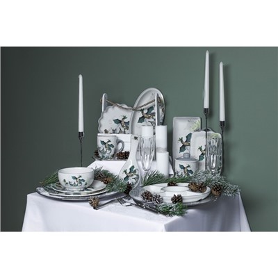 Блюдо сервировочное Доляна «Дракоша», 23×14×3 см, цвет белый