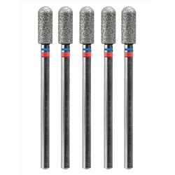 MANITA Фреза алмазная цилиндр для аппаратного маникюра 866.104.141.080.035 ФАЦС-3.5 8 М-С, сине-красная насечка, ø 3,5 мм, 5 шт. 28356