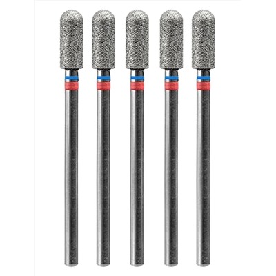 MANITA Фреза алмазная цилиндр для аппаратного маникюра 866.104.141.080.035 ФАЦС-3.5 8 М-С, сине-красная насечка, ø 3,5 мм, 5 шт. 28356