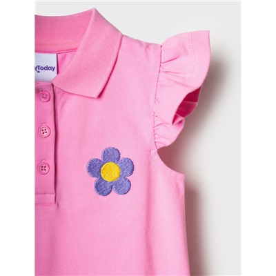 Джемпер трикотажный с воротником поло для девочек