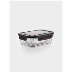 Набор контейнеров, 3 шт.: 410/690/1040 мл, стекло, прозрачный, черная крышка