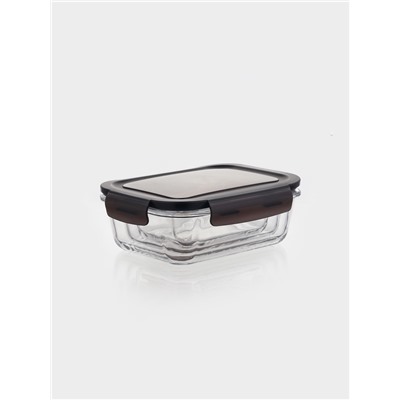 Набор контейнеров, 3 шт.: 410/690/1040 мл, стекло, прозрачный, черная крышка