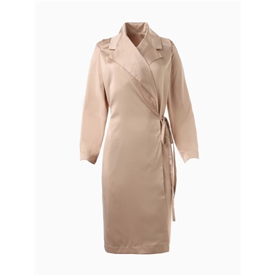 Халат домашний женский с запахом MINAKU: Home collection, бежевый, размер 48