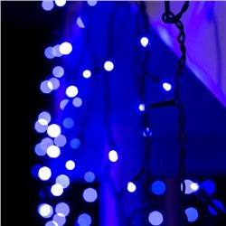 Гирлянда «Бахрома» 4 × 0.6 м, IP44, тёмная нить, 180 LED, свечение синее, 8 режимов, 220 В