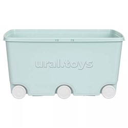 Ящик для игрушек на колесах 685х395х385мм, 66,5л (Светло-голубой)