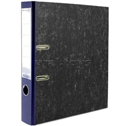 Папка с арочным механизмом "Attomex" A4 50 мм мраморная картонная разобранная, корешок из PVC, наварной карман с этикеткой, металлическая окантовка, запечатка форзаца, синяя