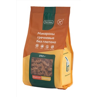 Макароны Спираль из гречневой муки "Диетика" 250г ЭКОПРОДУКТЫ, 1136932