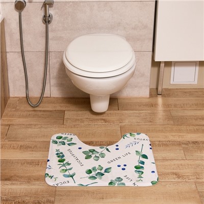 Коврик для ванной «Этель. Эвкалипт», 50×40 см, велюр