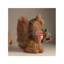 Фигурка новогодняя «Лисичка в вязаном шарфике», 13×25×24 см