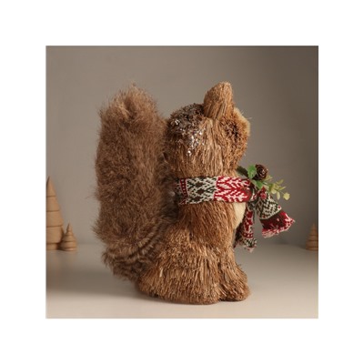 Фигурка новогодняя «Лисичка в вязаном шарфике», 13×25×24 см