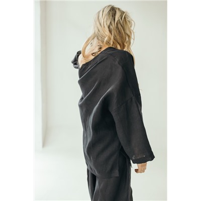 Костюм лён  SET004/01/Черный